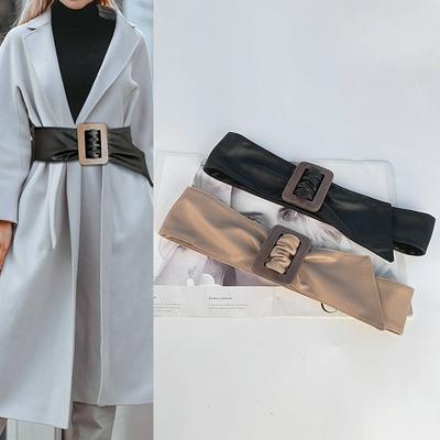 Damen Herbst- und Wintergürtel Breit Vielseitig Kleid Rock Dekoratives PU Taillenband Schlicht und Modisch Taillengürtel Hochwertiges Gefühl