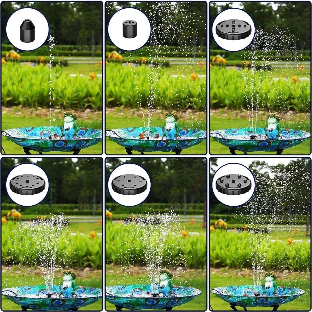 2.8W Split Design Solar Fountain with 8 Nozzles and 3meter-long Water Pipe Easy To Install in The Garden Bird Bath Fountain Pump