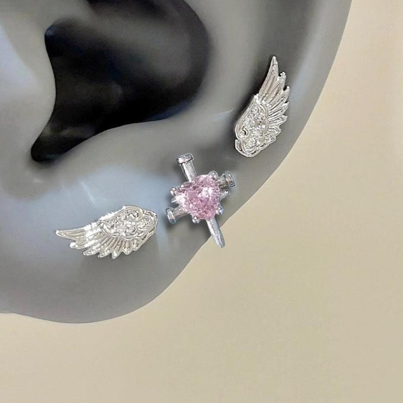 

Unique Personality Angel Wings Cross Love Heart Ear Bone Nails Earring Women Jewelry Accessries Gifts A1