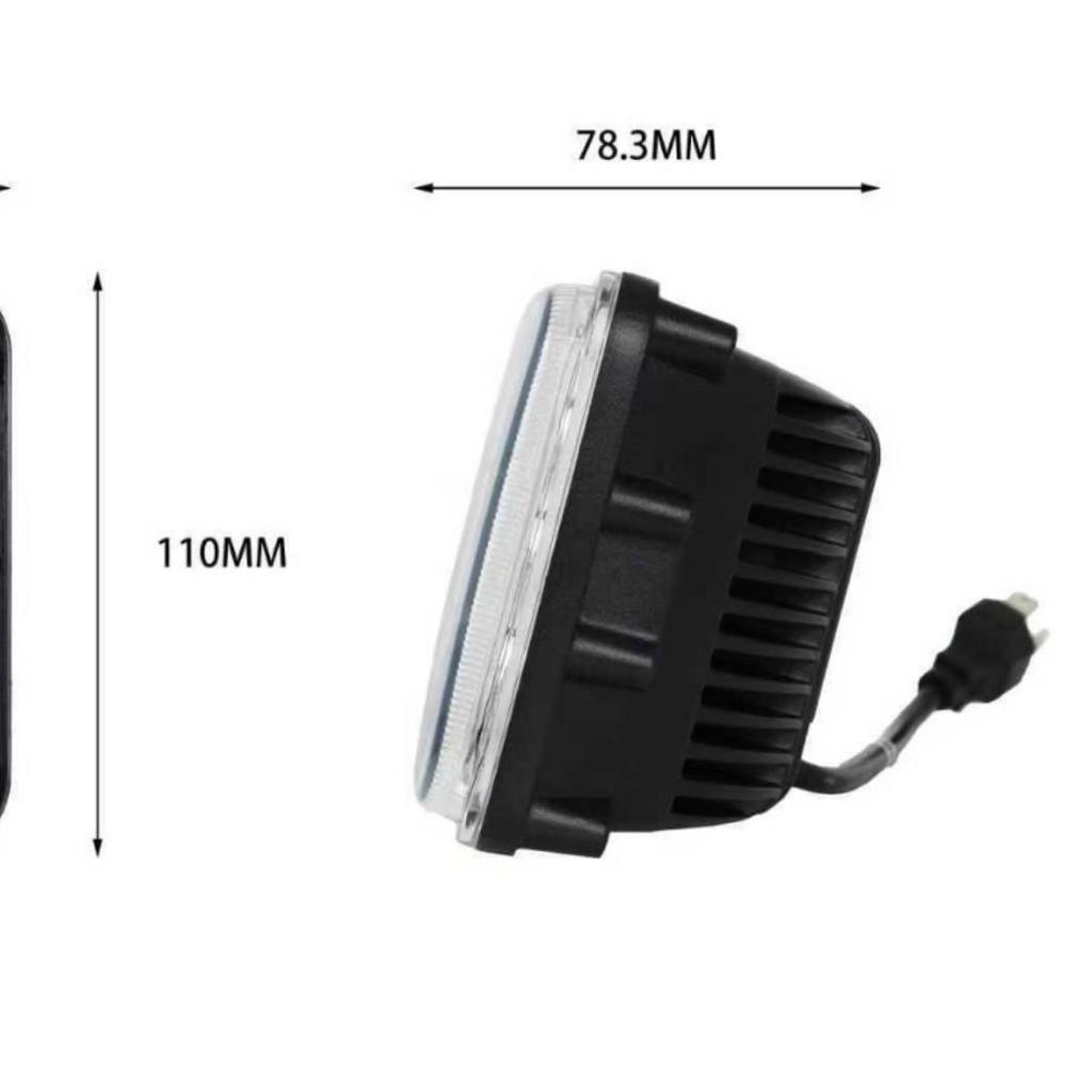 45W 5-inch LED Square Headlights for Toyota Pickups & Jeep Wranglers, High/Low Beam Compatible
