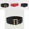 Faux Leather Wide Waist Belt With Pin Buckle For Fashion Accessories