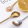 Cherry Blossoms Espresso Spoon Long Handle Ice Spoon Tableware Decoration Coffee Dessert Spoon  Tea