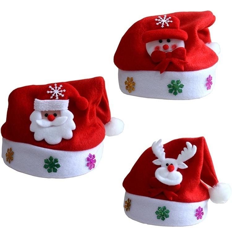 1 Pcs Kids LED Christmas Hat Santa Claus Reindeer Snowman Xmas Gifts Cap Christmas Hats Kids