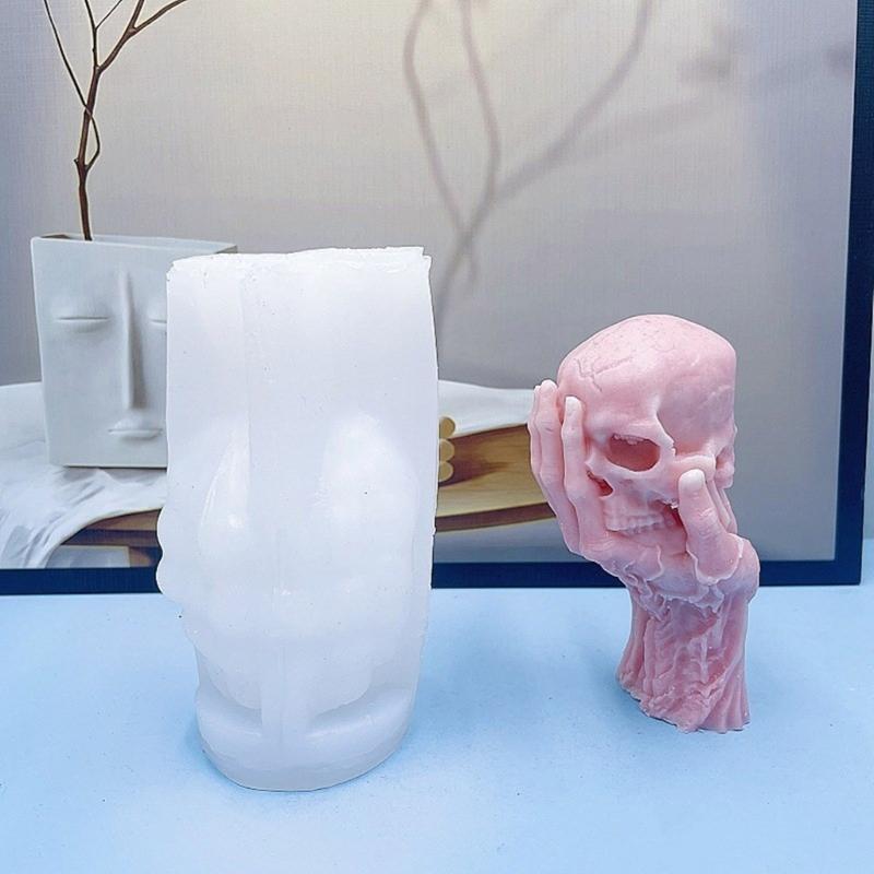Skull Shaped Silicone Molds for Candle Soap Fondant Decoration, Chocolate Candy, Halloween Present, Epoxy Resin Molds