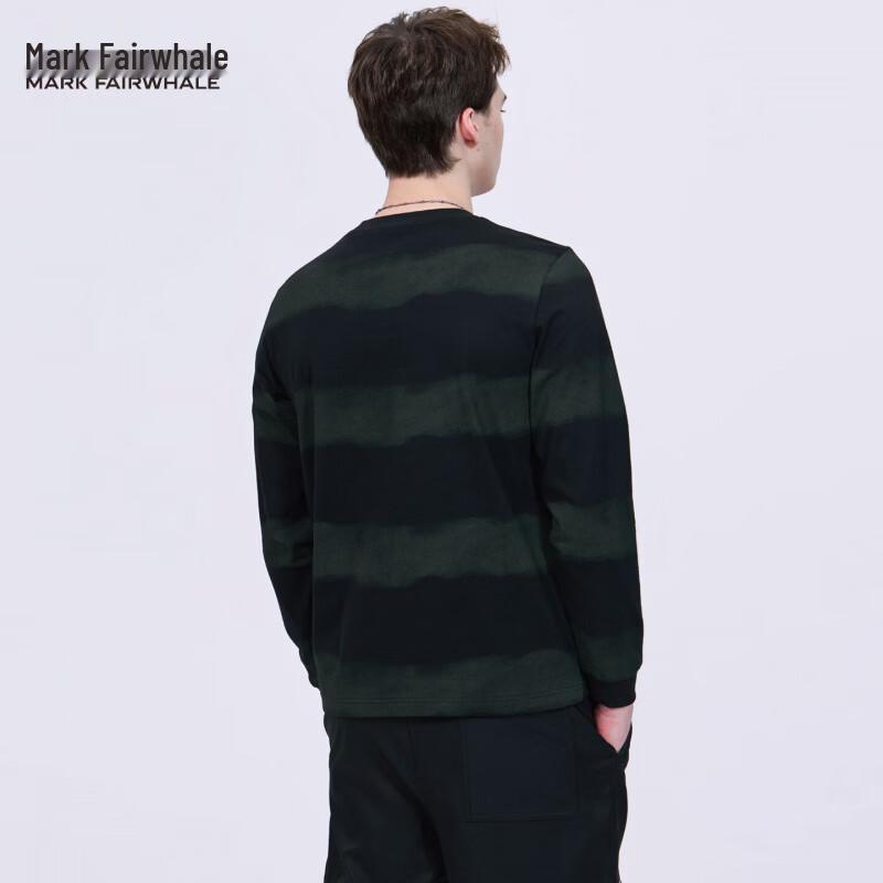 Mark Fairwhale Men's Dip-Dyed Striped Cotton Long-Sleeve T-Shirt