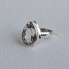 Natural White Topaz Ring, 925 Sterling Silver Ring, Bridesmaid Gift, Teardrop Crystal Ring, Promise Ring, Handmade Ring