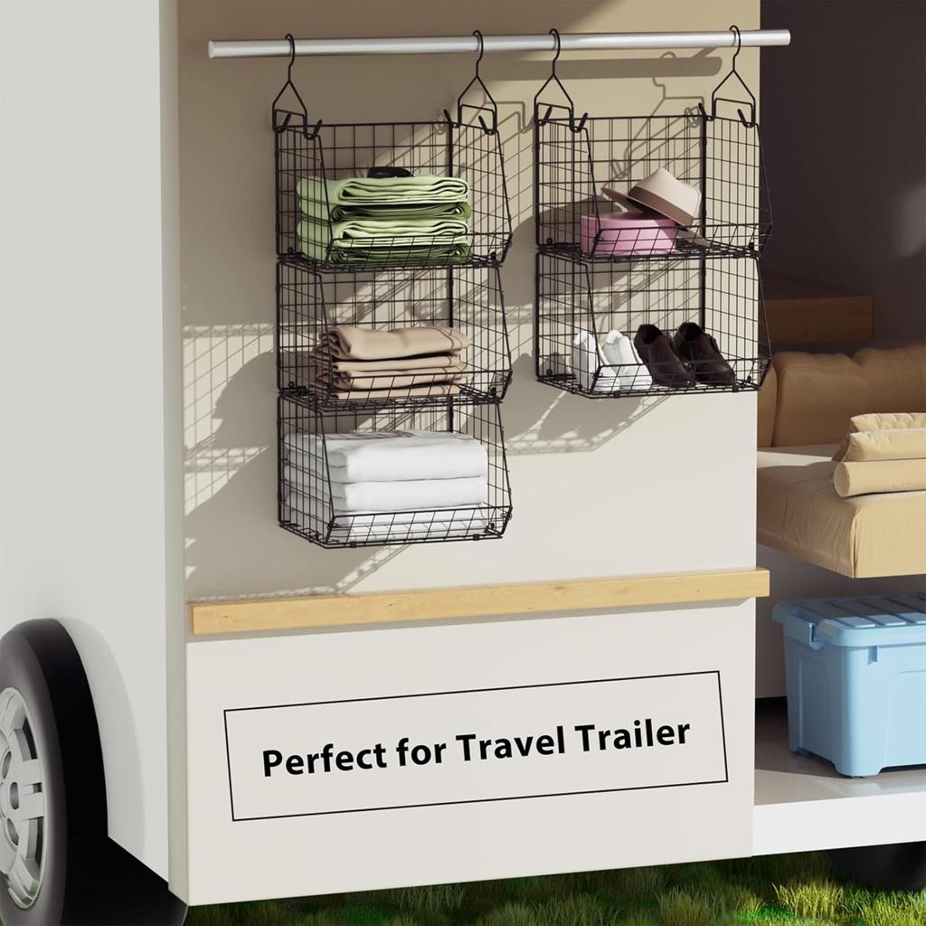 Hängender Kleiderschrank-Organizer mit 3/4/5/6 Ebenen, Kleiderhängeregale, Aufbewahrungskörbe für Kleidung, Pullover, Schuhe, Handtaschen, Clutches, Accessoires