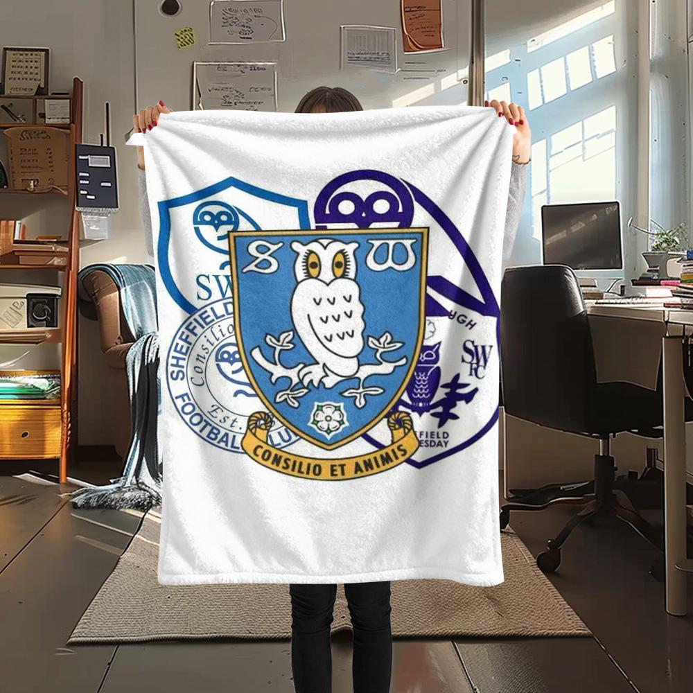1 Stück Sheffield Wednesday Football Club Gemustertes Flanell-Kuscheldecke Geeignet für alle Jahreszeiten für Heimdekoration Wärme und Komfort Geschenke Feiertagsgeschenk
