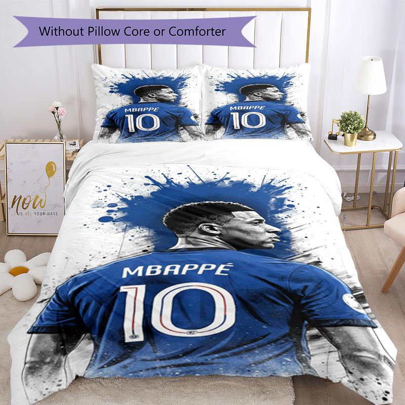 Star Player Kylian Mbappé Bed Linen Set Design for Living Room Machine Washable Perfect Gift for Friends Family
