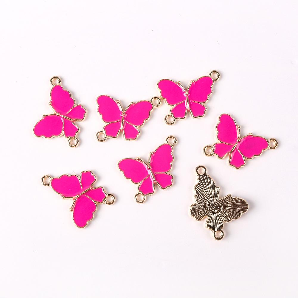 Legierung Doppelt Hängend Tropföl Schmetterling Anhänger Diy Halskette Ohrringe Ohrringe Herstellungsmaterial Schmetterling Anhänger Zubehör