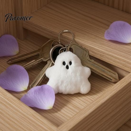 Sacs à dos Accessoire Fantôme 1/2/3 Pièces Halloween Porte-clés Peluche Pendentif, Ornement Blanc Peluche avec Chaîne de Perles, et Sacs à Main Accessoires Décoratifs Charme