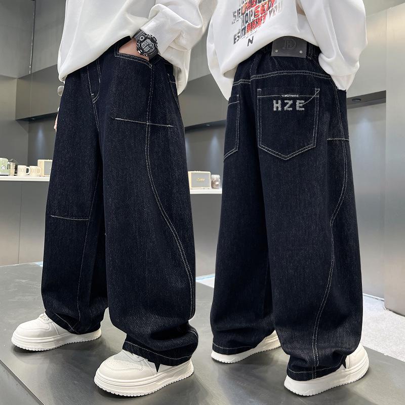 

Крутые осенние джинсы для мальчиков 2025 - Стильные длинные брюки для детей 160 cm темно-синий