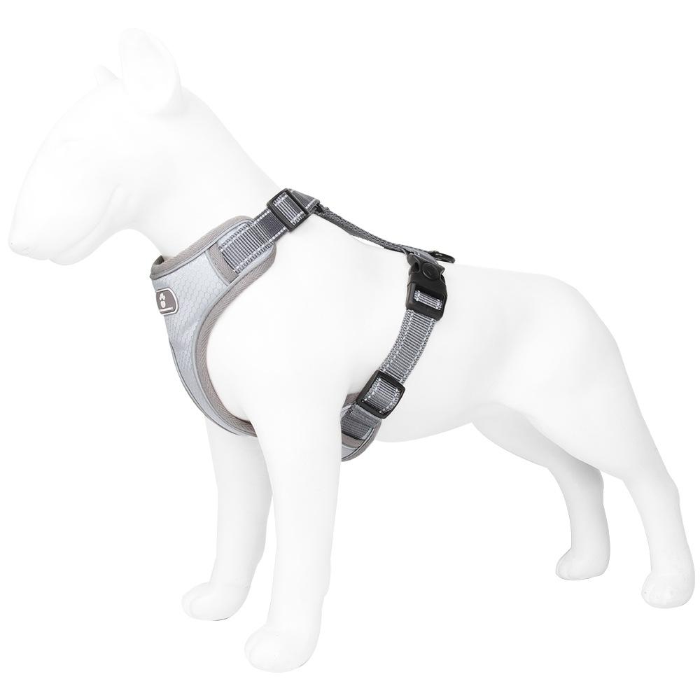 

New custom dog leash Oxford cloth medium and large dog chest strap I-shaped reflective pet reflective design XL серый
