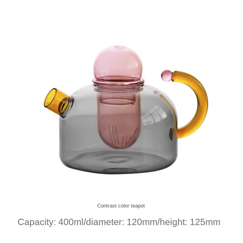 

Креативная кружка из высокотемпературного стекла контрастных цветов, чайник с фильтром, маленькая кружка, чайник для дома, чайник для плиты as picture show