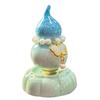 Pearlescent Iridescent Double Fortune & Longevity Gourd Ornament with Blue Porcelain Base - Hand-painted Gradient for Birthday or Housewarming Gift
