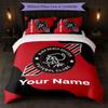 Ajax Amsterdam Custom Name Text Bedding Set 1 Duvet Cover+2 Pillowcases Soccer Logo Personalized Gift For Special Occasion Bedroom Decor
