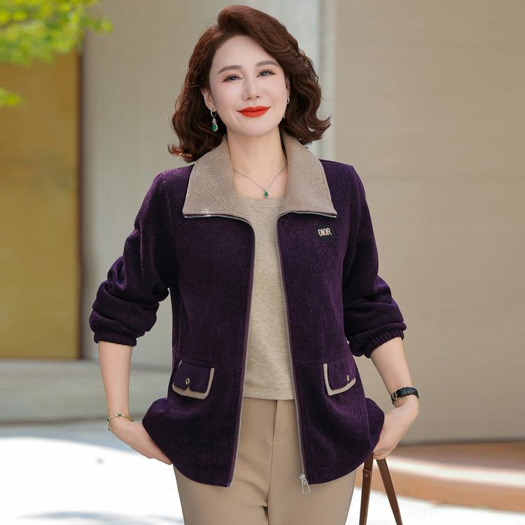 2026 New Women's Jacket Top Mom Spring and Autumn Short Fashion Jacket