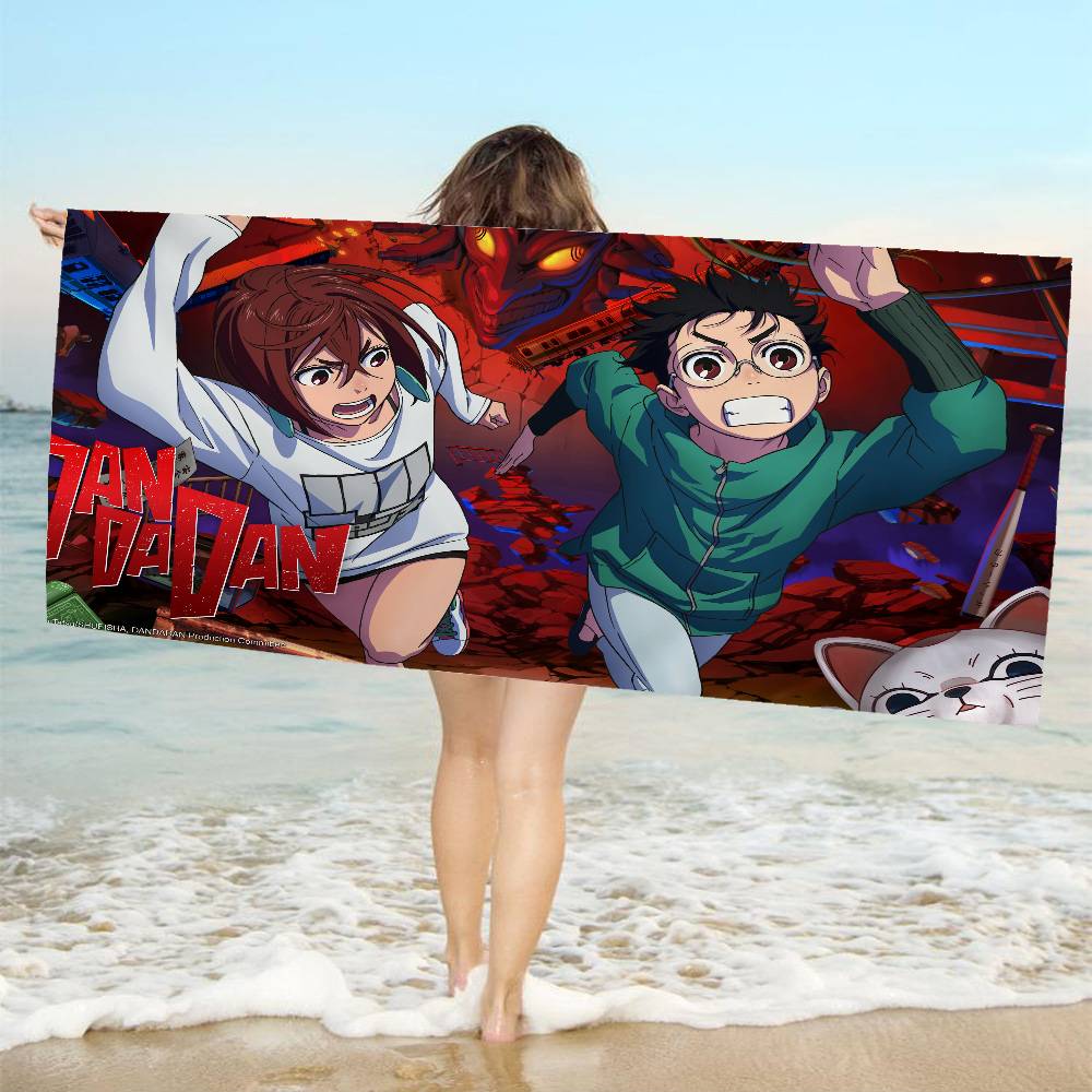 DAN DA DAN Anime Anime Beach Swimming Towel Soft Absorbent Washcloth Children's Gifts for Kids Travel Camping Gym