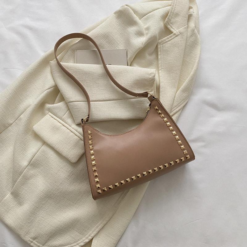 

Fashionable Pu Leather Crescent Shoulder Bag For Women With Handy Mobile Pocket хакі