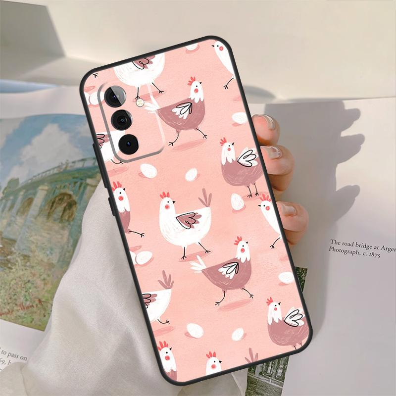 Chicken Pattern Case For Samsung Galaxy A54 A34 A24 A14 A51 A71 A21S A53 A33 A23 A13 A12 A22 A32 A52 Coque