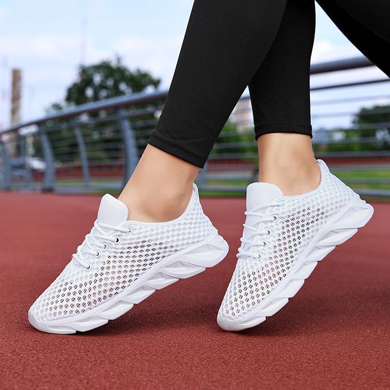 New Mesh Sports Shoes, Summer Hollow Breathable Running Shoes External Lace Up Casual Shoes