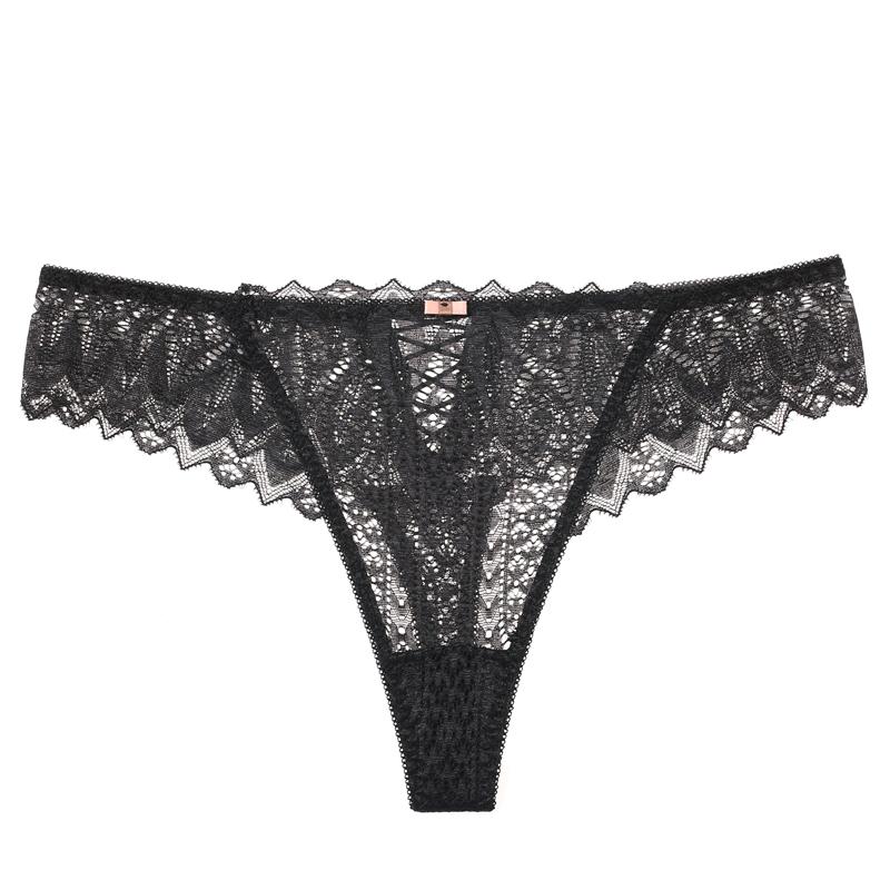 TERMEZY Felinus New Panties Women Lace Underwear Sexy Low-Waist G String Thong Hollow Out Underpant Solid Comfortable Female T-Back