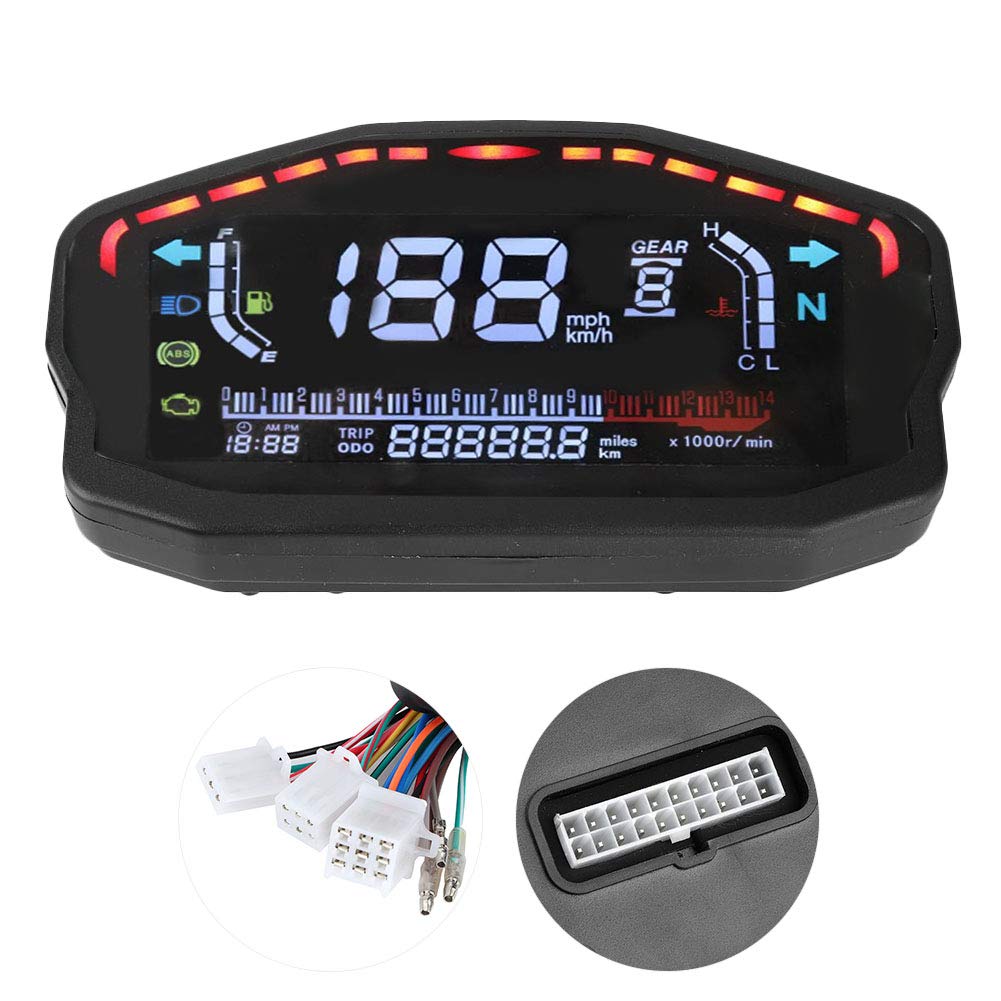 Instrument Motocicletă-Vitezometru Qiilu,Vitezometru Digital LED LCD Profesional,Kilometraj, Tahometru Motocicletă, Instrument Reinstalat