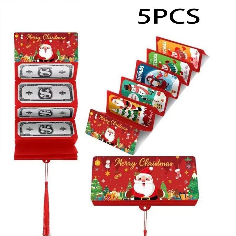 1/5 st Jultomten Pengakort Kuvert God Jul Dekorationer För Hem Vikbar Sedelkort Navidad Noel Natal