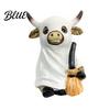 Halloween Highland Cow Ornaments Statue Decor Funny Resin Ghost Figurine for Home Mummy Decoration Office Tiered Tray Table Desk Mantel Shelf
