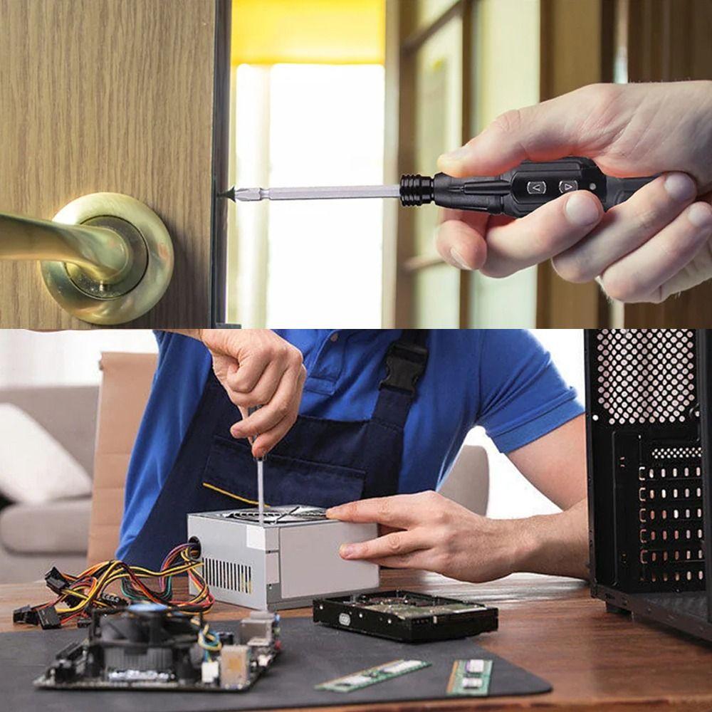 Cordless Electric Screwdriver with LED Light Power Screw Driver  For Household