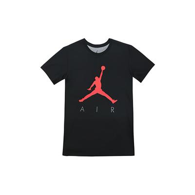 Air Flying Man Logo Colorblock Sport Kurzarm T-Shirt Herren Oberteile Schwarz Rot AV8451-010
