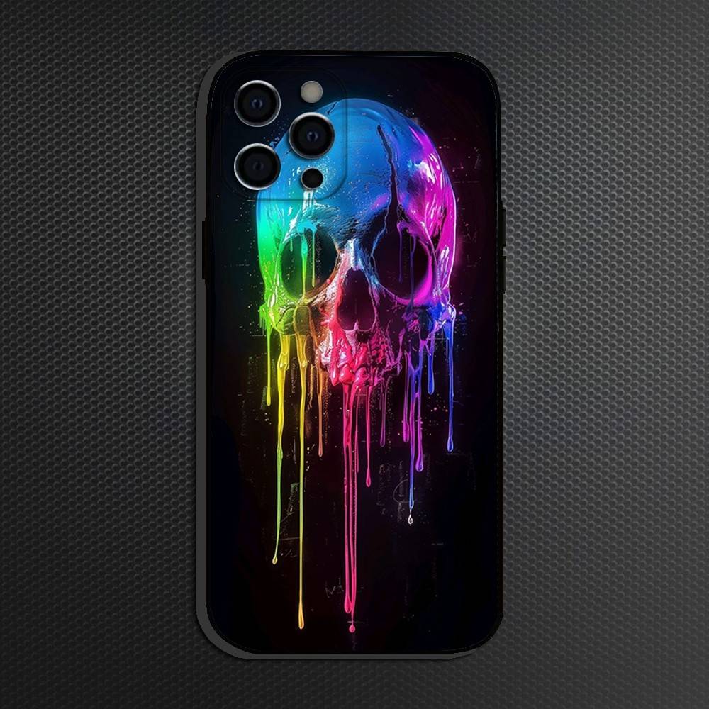 Skeleton  Phone Case For iPhone 16,15,14,13,12,11 Plus,Pro Max, Others Soft Black Cover