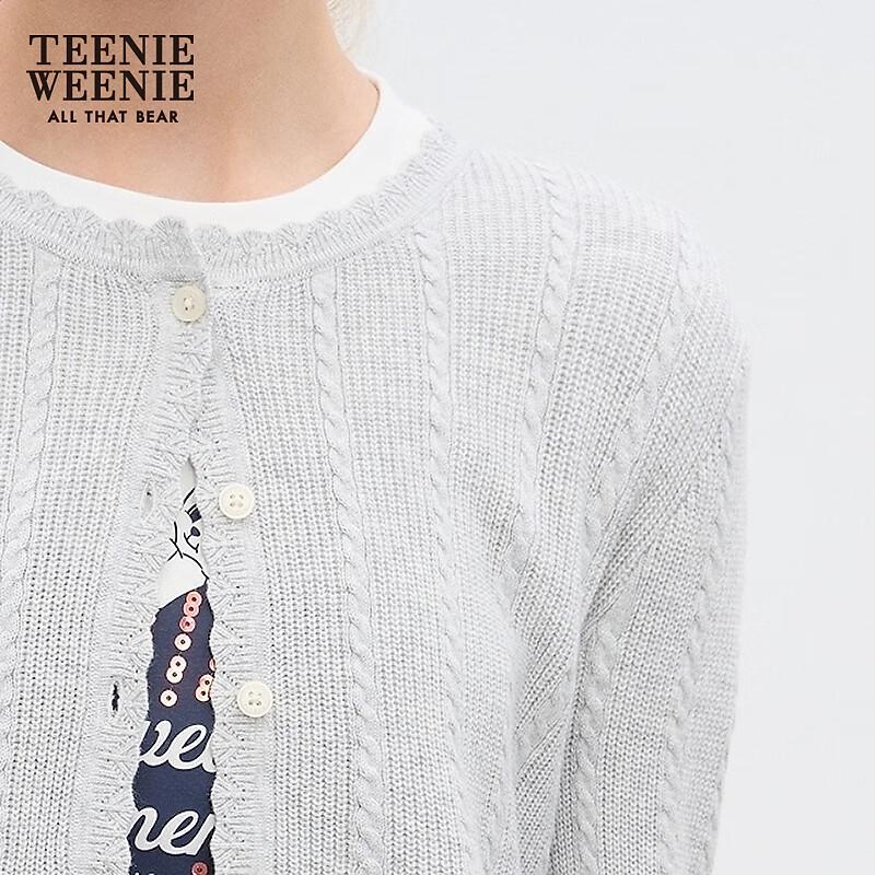 Teenie Weenie 2025 Autumn Lace Collar Knit Cardigan