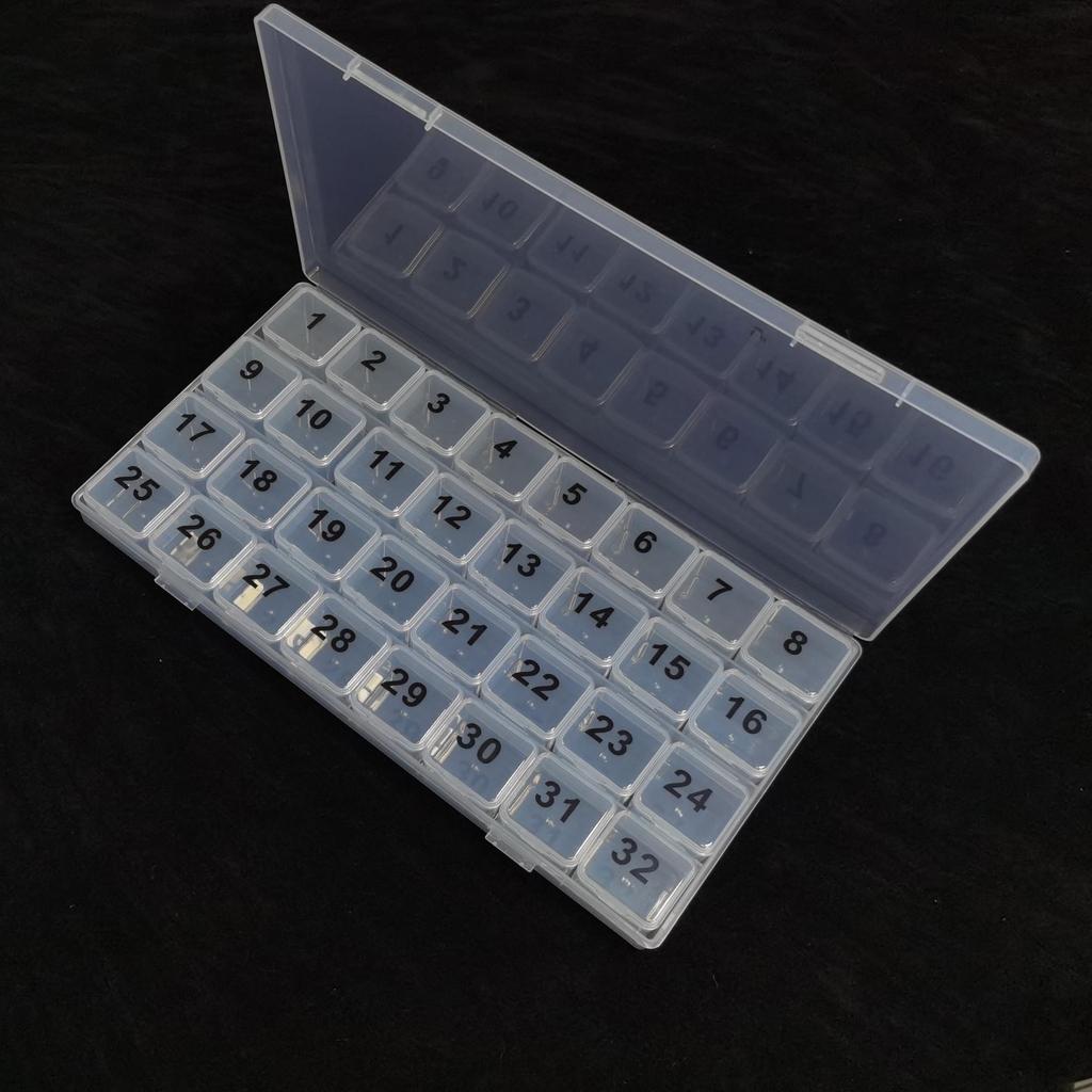 Large Capacity 32-Grid Monthly Pill Organizer Box