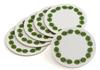 Set of 4 Stig Lindberg Coasters by Stig 10cm Diameter "Bersa" Lindberg, Green,