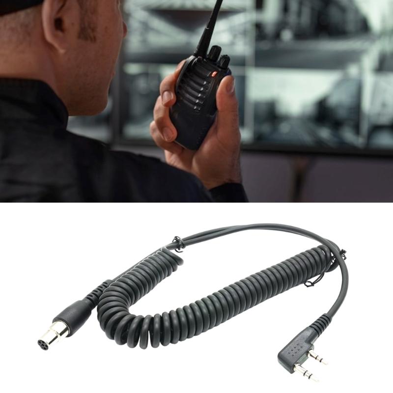 2 Pin To 5 Pin Coiled Cable Radio Connector Plastic Cable Public Safety Radio Accessory for Various Radios Earphone