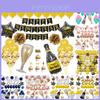 Vibrant Happy New Year's Eve 2022 Party Decorations Gold Balloons Banner Set