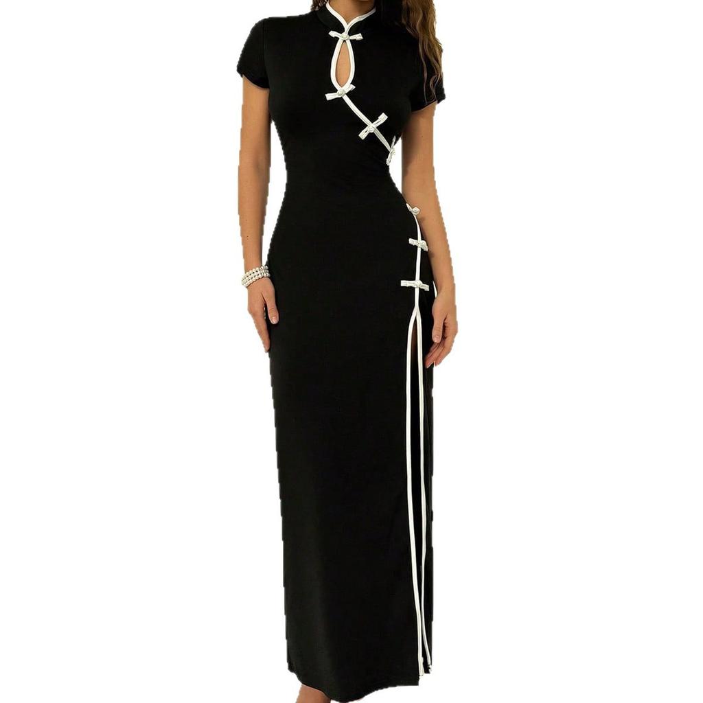European and American new retro modified cheongsam sexy dress pure desire sexy dress