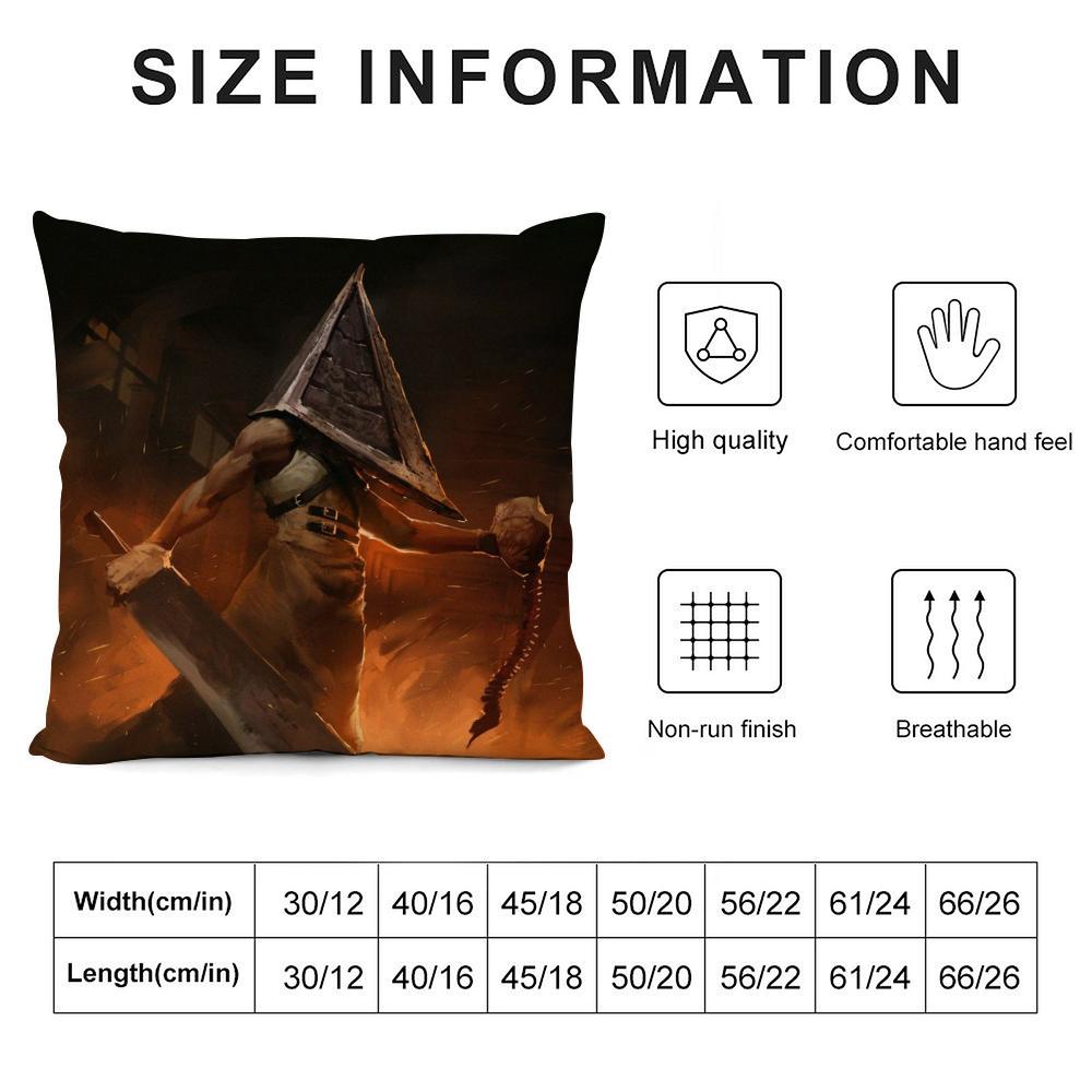 S-Silent H-Hill Anime Cushion Cover Soft Plush Fabric Double-Sided Printed Sofa Cushion Cover For All Seasons Home Decor Gift