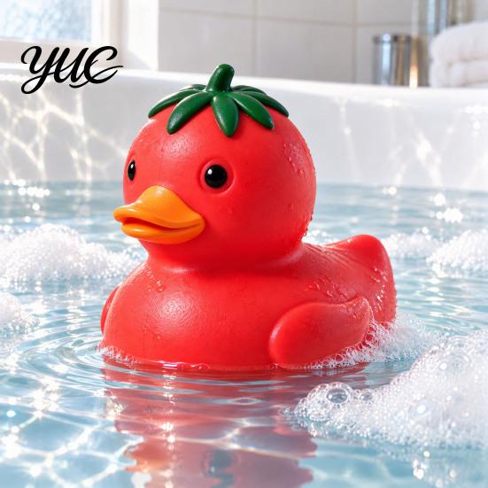 Easy to Knead Squishy Duck Tomato Toy, Slow Rebound Stress Relief Squeeze Cute Fruit Sensory Toys for Anxiety Fidget Soft Decompression Toy