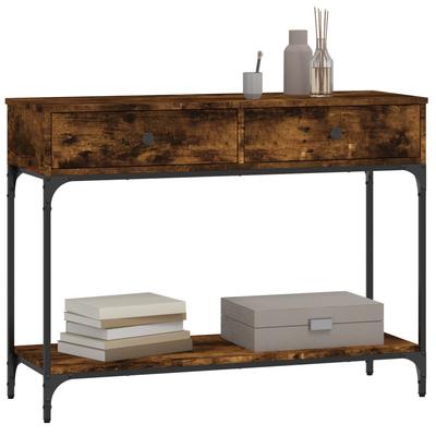 Console Table Smoked Oak 100x34.5x75 Cm Wood Based Panel
