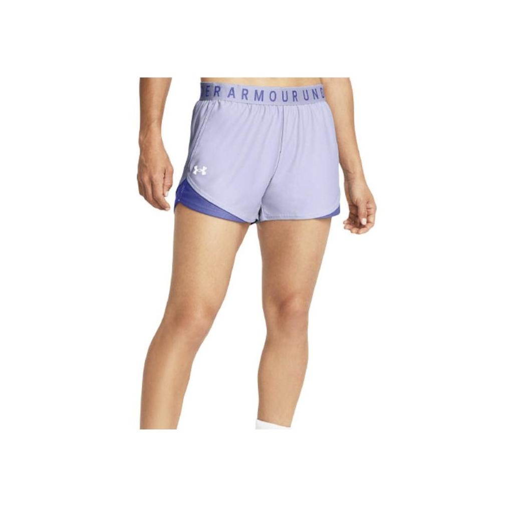 Under Armour Play Up Shorts 3.0 Waist Design Training Mid-Rise Casual Shorts Women shorts Purple 1344552-539