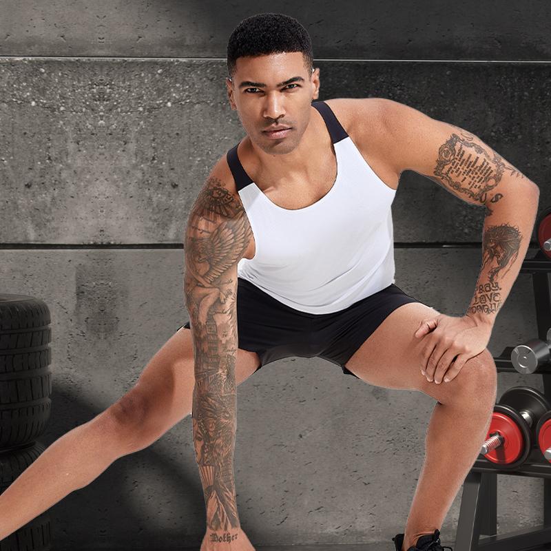 Men Gym Sleeveless Vest Bodybuilding Exercise Vest Muscle Training T-shirt Outdoor Hiking Top Summer Training Athletics Clothes