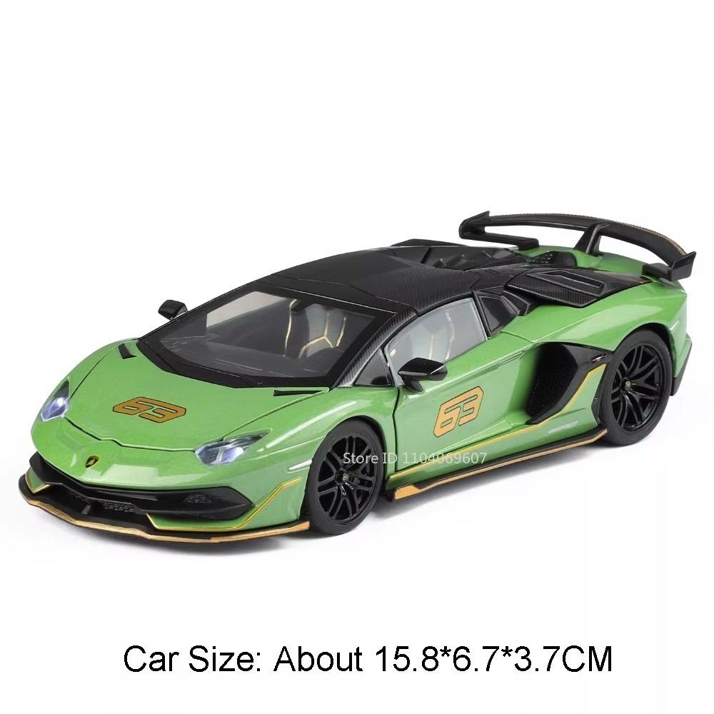 1:32 Revuelto SVJ63 Model Sports Cars Alloy Diecast Simulation Supercars Sound Light Doors Opened Pull Back for Kids Edutainmen