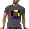 Mondrian Art Minimalist Red White Blue Yellow Black Tshirt Holiday All Match Tshirt
