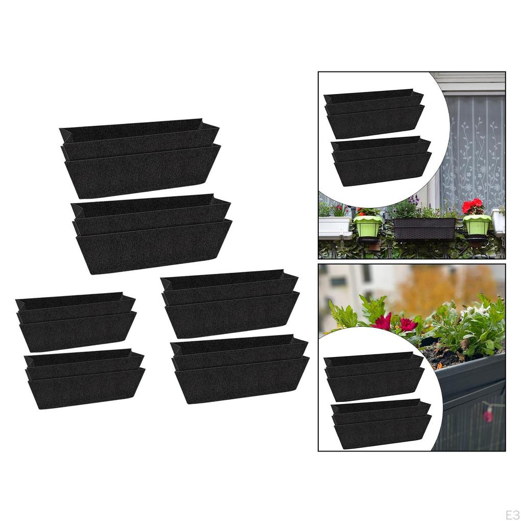 4 Pieces Felt Trough Planter Liner Flower Basket Breathable Hanging Plant for Gardening