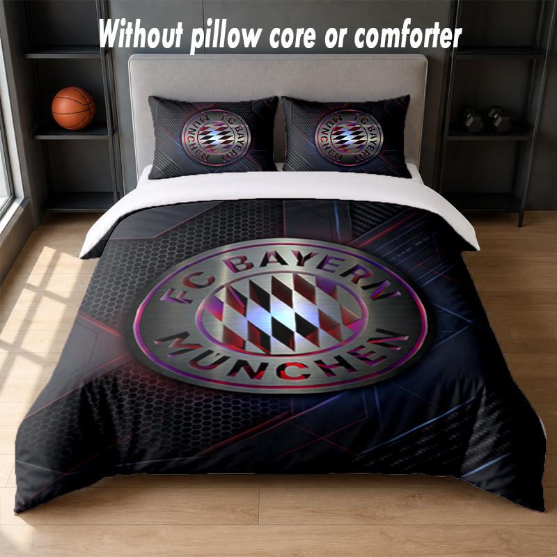 Set Biancheria da Letto Design Bayern Monaco 1 Copripiumino + 2 Federe Morbido Traspirante Biancheria da Letto per la Casa