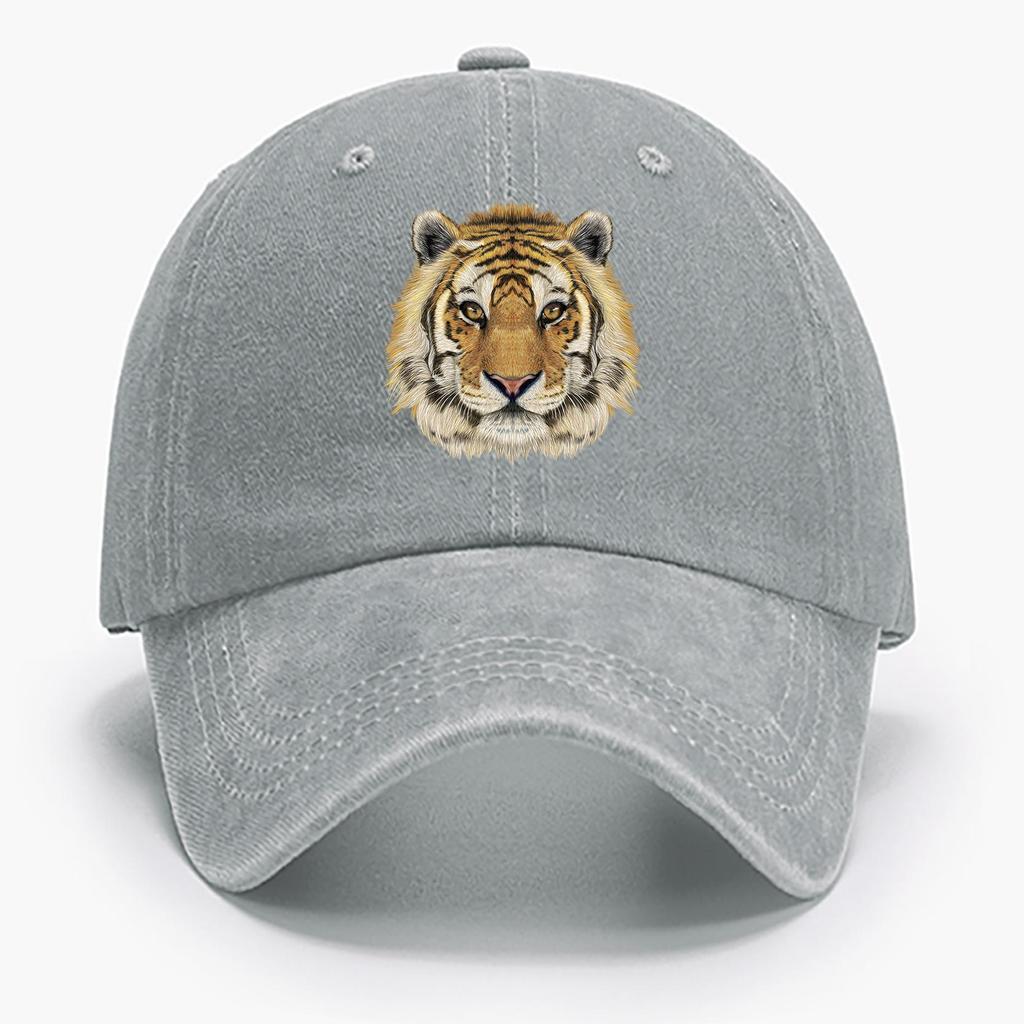 Casual Tiger Print Outdoor Adjustable Baseball Cap For Women Men (Navy Blue/Black/Wine Red/Khaki/Gray)