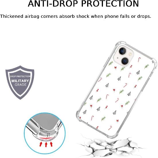 Minimalist Christmas Tree Candy Berry Case Compatible with iPhone 15, Cute Christmas Case for iPhone 15 for Teens Men and Women, Cool Trendy TPU