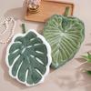 Cartoon Leaf Coral Fleece Hanging Hand Towel, Thickened Super Absorbent Handkerchief for Kitchen & Bathroom